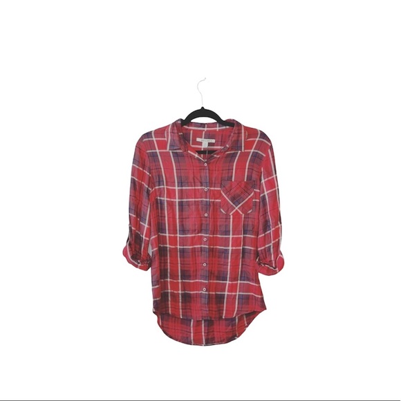 Francesca’s Miami NWT Red & Black Plaid Button Down Tunic Top Small Women’s - Picture 12 of 12